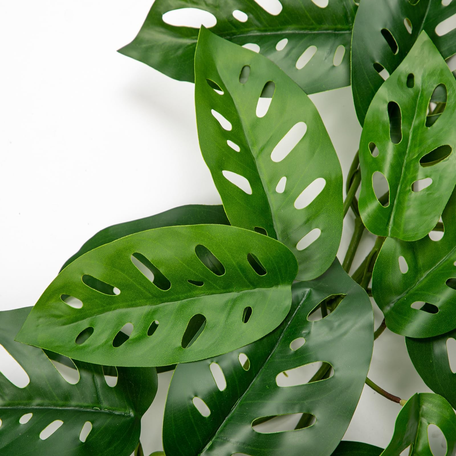 2Pcs Artificial Monstera Leaves Vines 4ft Fake Hanging Plant Ivy Vines Greene…