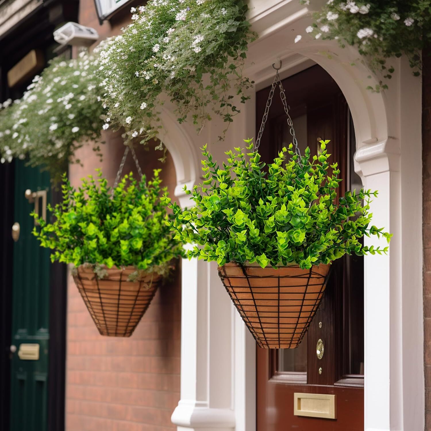 Artificial Boxwood Greenery UV Resistant Outdoor Faux Plastic Plants Home Decor