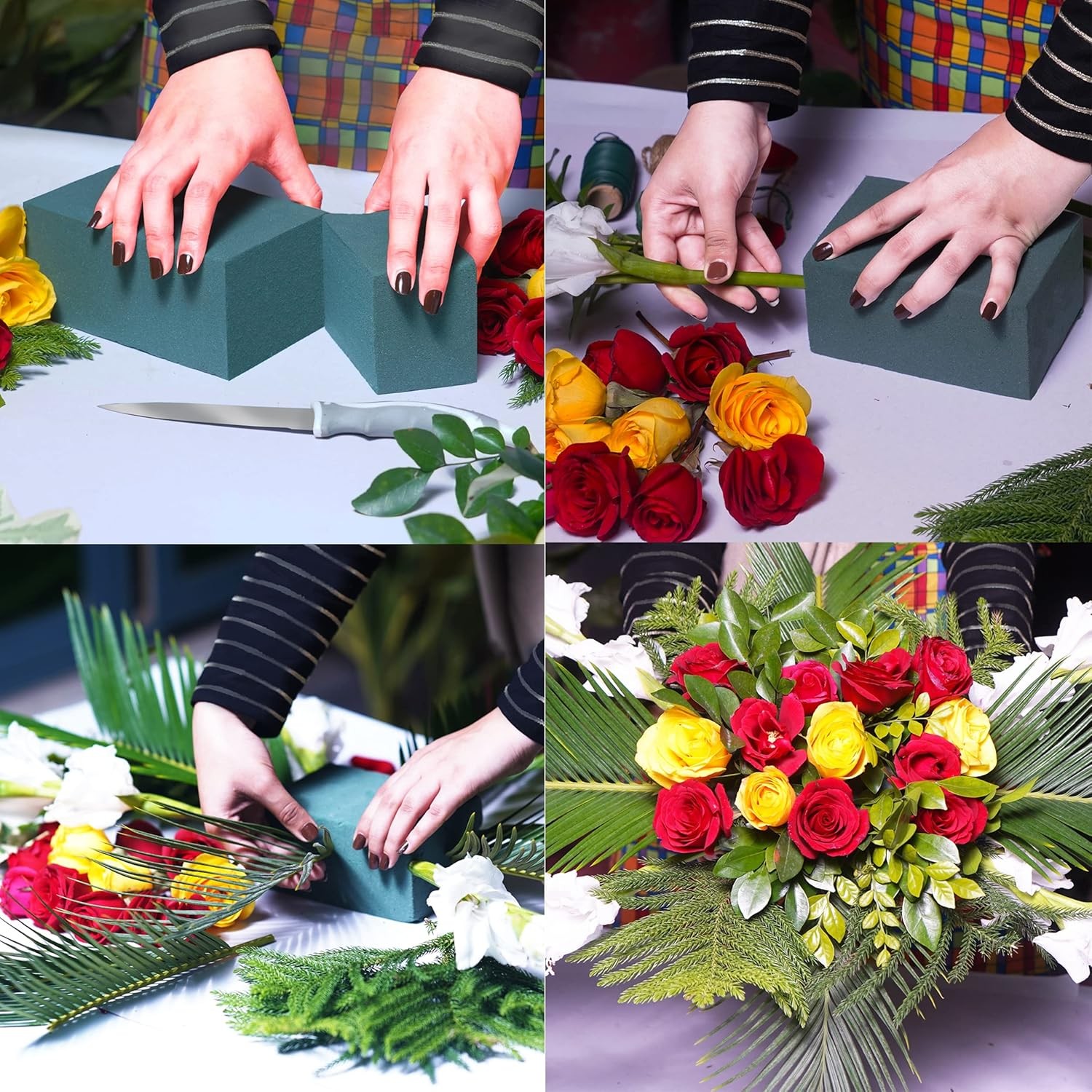 Pack of 6 Dry & Wet Floral Foam Blocks Fresh & Artificial Flowers Each