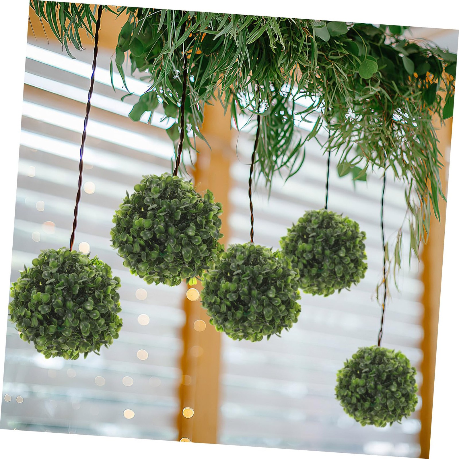 8 Pcs Decorative Hanging Simulated Grass Balls For Party Ceiling Decor