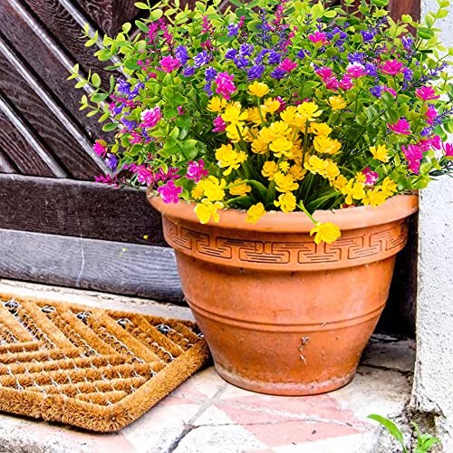12 Bundles Outdoor Artificial Fake Flowers UV Resistant No Mixcolor 12 Bundles