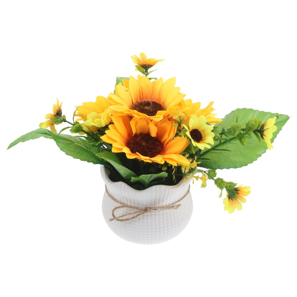 Wedding Greenery Plants Patio Decoration Artificial Potted Sunflower