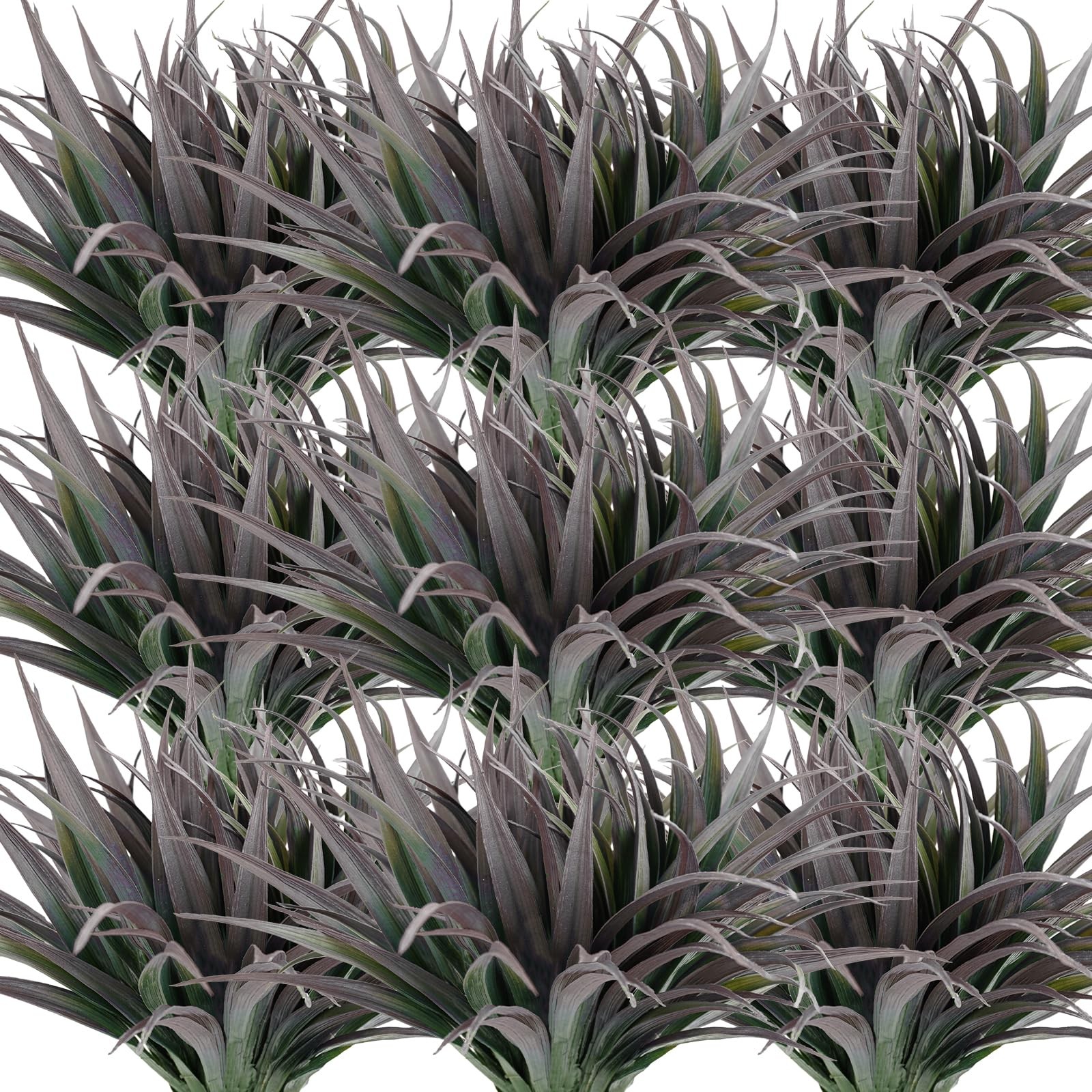 Artificial Fake Grass, 24 PCS Outdoor Faux Plastic Plants Greenery UV Resista…