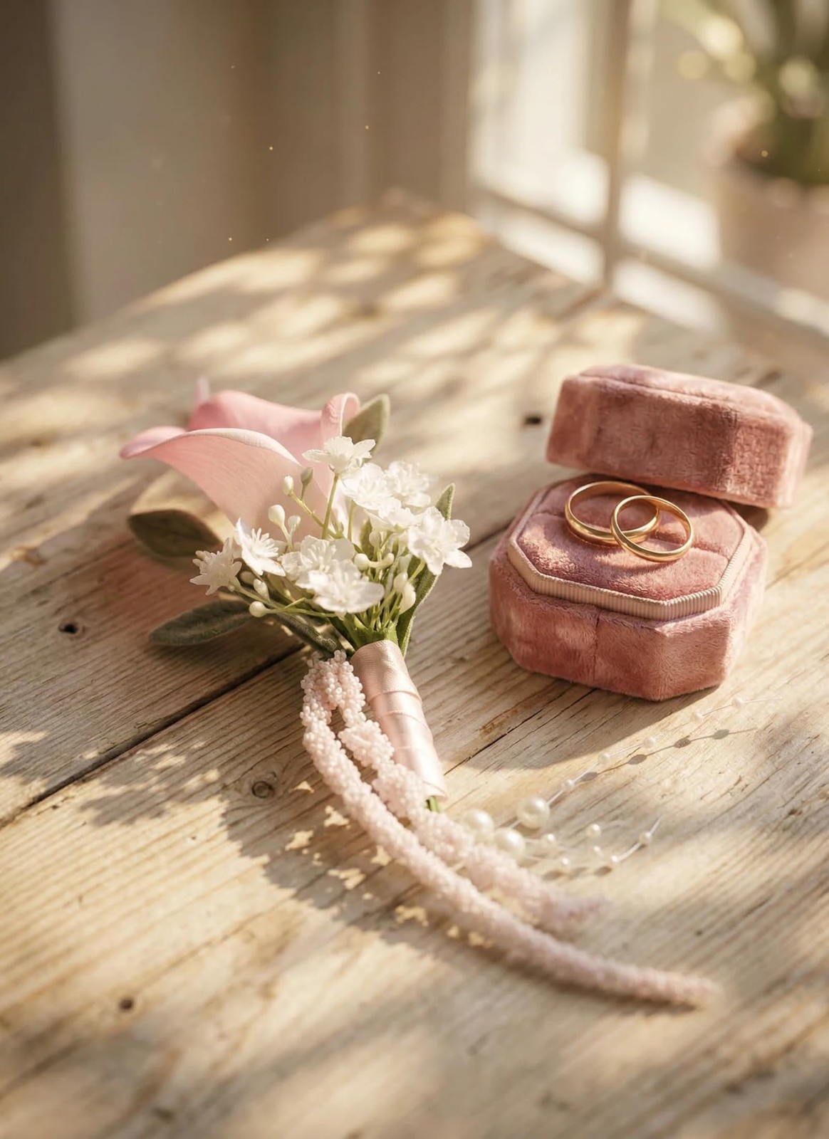 Pink Boutonniere and Corsage Set, Boutonniere Wrist Corsages Kit for Wedding …