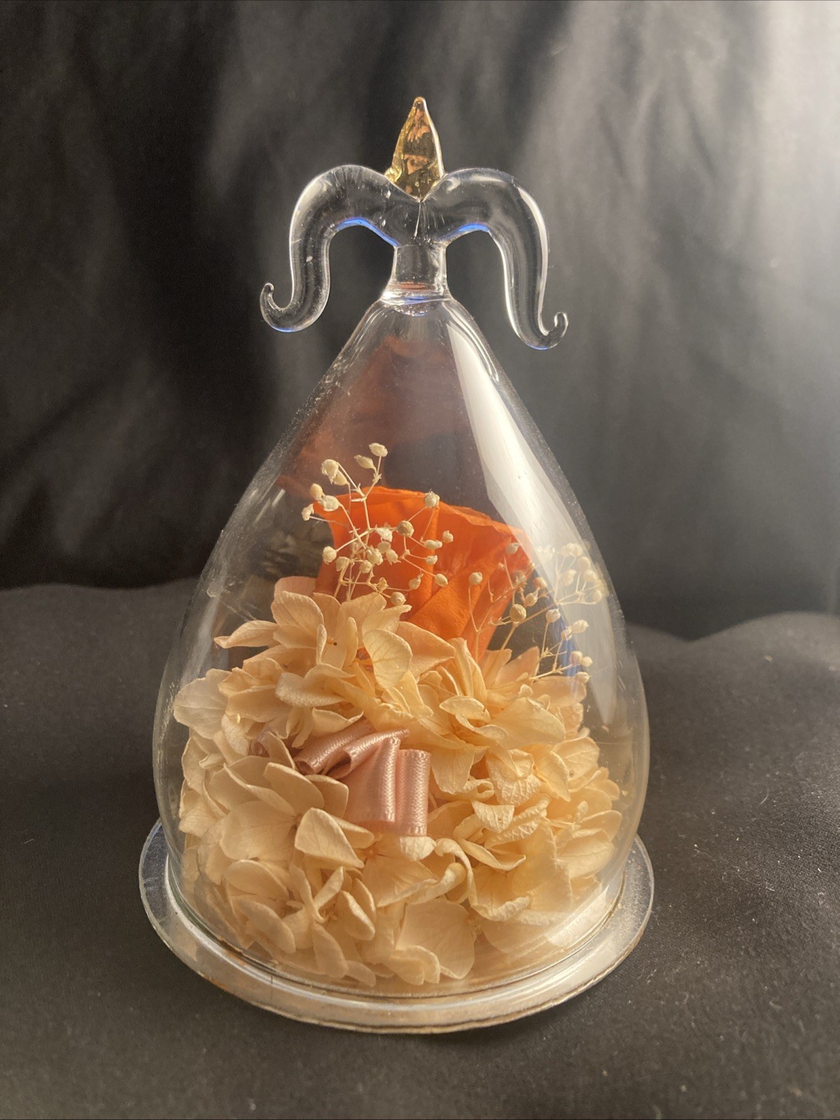 Zodiac Forever Rose Aries. Real Rose In Glass Dome Dipped In Gold Version