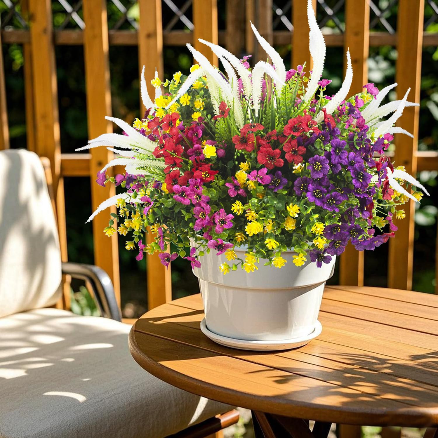 Lifelike Artificial Flowers Outdoor UV Resistant, 20-Pack Weatherproof Fade-Resi