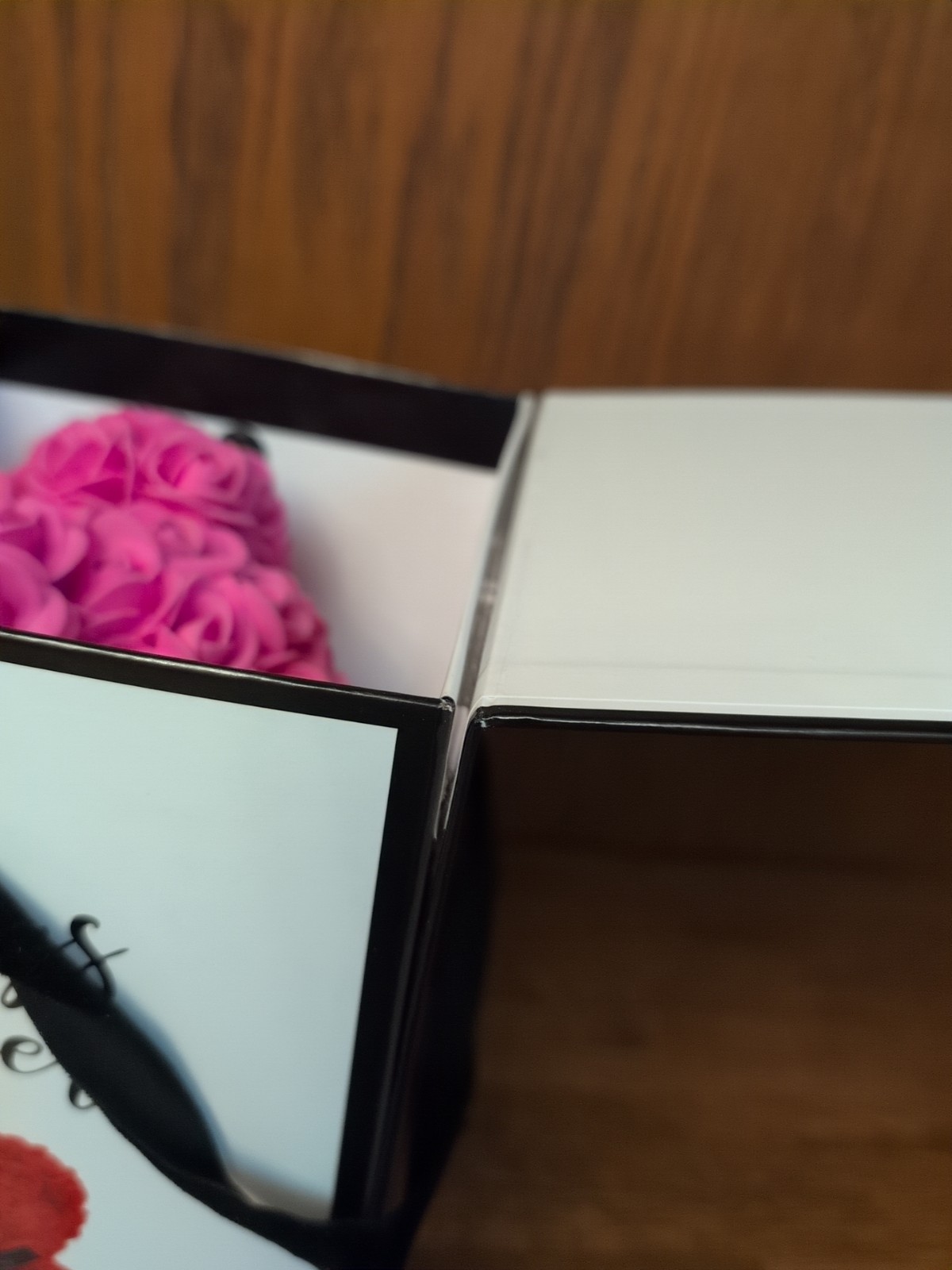 Always and Forever Pink Flower Bear With Box Artificial Rose Flowers