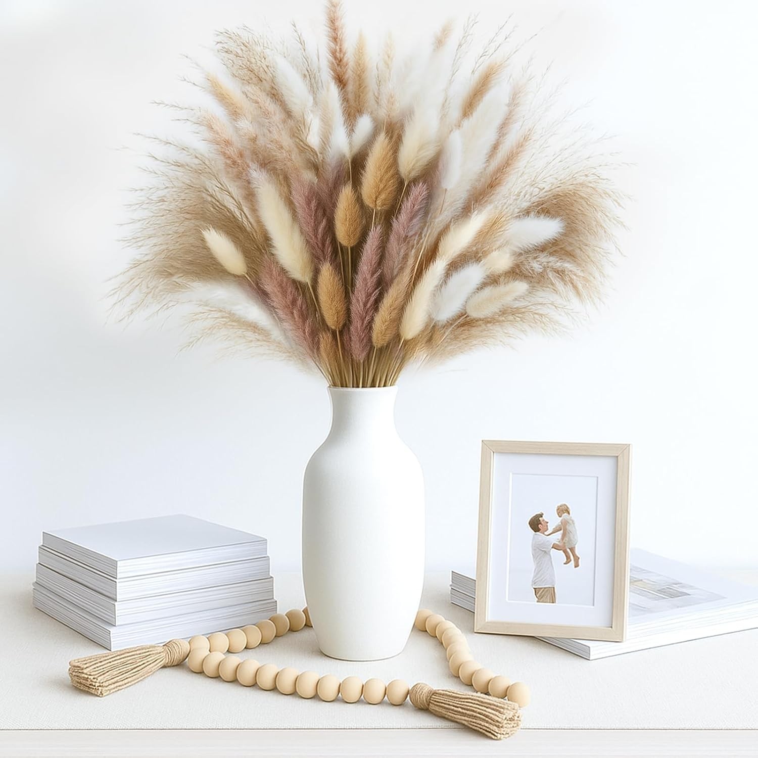 18″ Dried Pampas Grass & Bunny Tail Grass – Perfect for Rustic Fall Arrangements