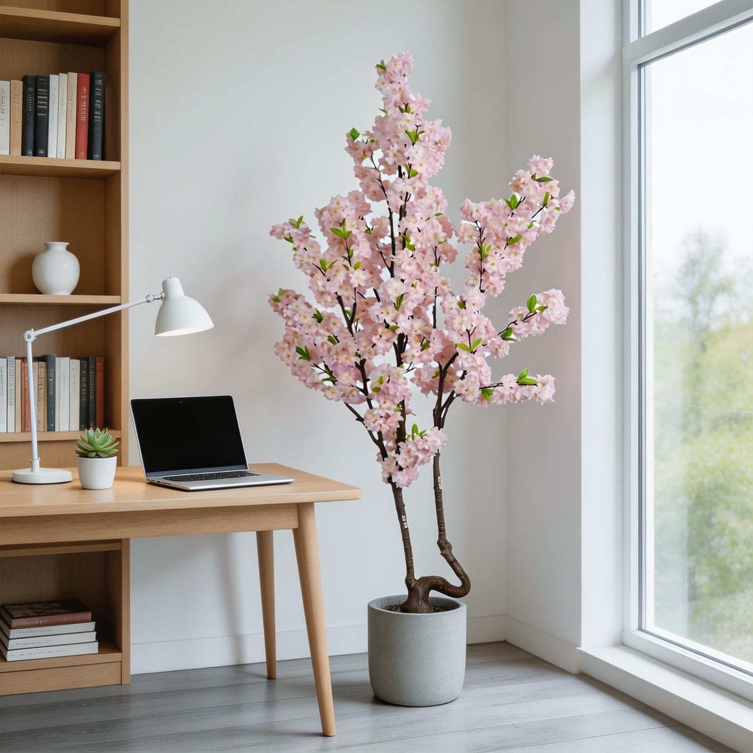 7.2Ft Pink Faux Cherry Blossom Tree for Home & Holiday Decor
