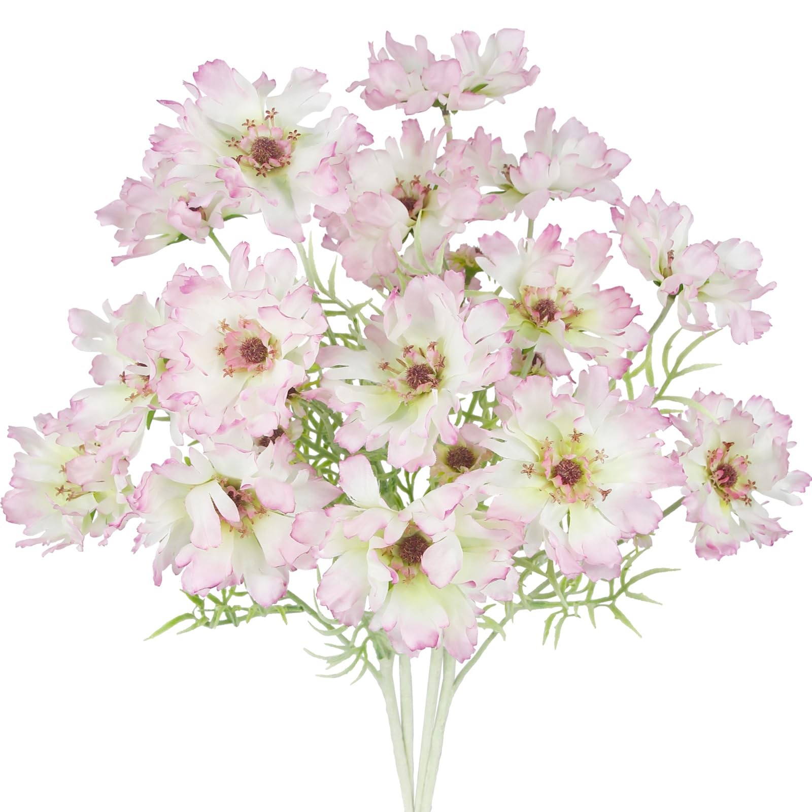 4 Pcs Artificial Wildflowers Bulk Spring Decor Pink Silk Wild Flowers Fake Co…