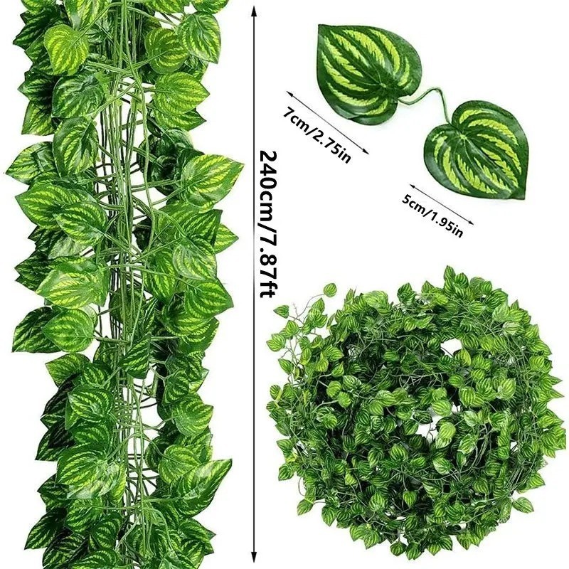Fake Vines for Room Decor(12 Pack 84 Feet) Aesthetic Artificial Plant Ivy Leaves