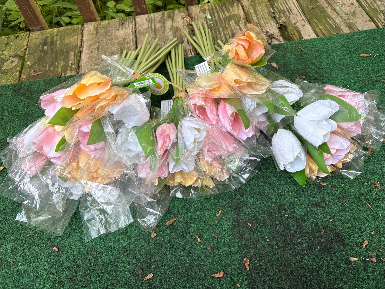 45 Artificial Tulips Flowers Multi Color Tulips Real Touch Faux Latex Bouquets