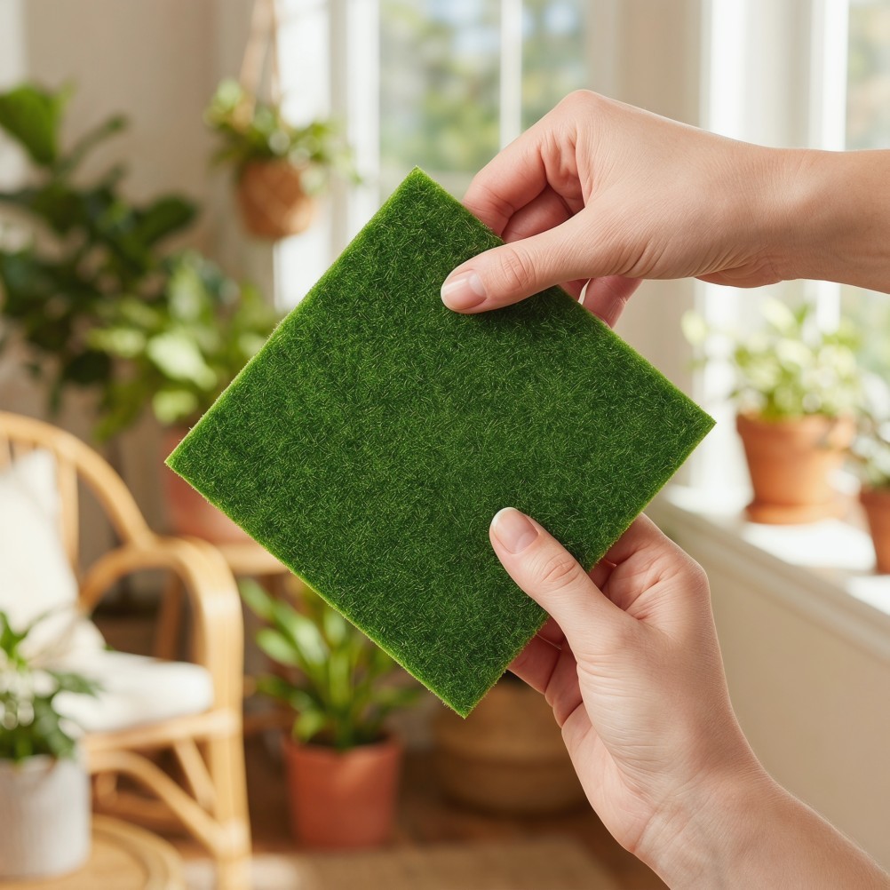 18pcs Fake Grass Decor Crafts Artificial Moss Squares Fairy Garden Turf Diorama