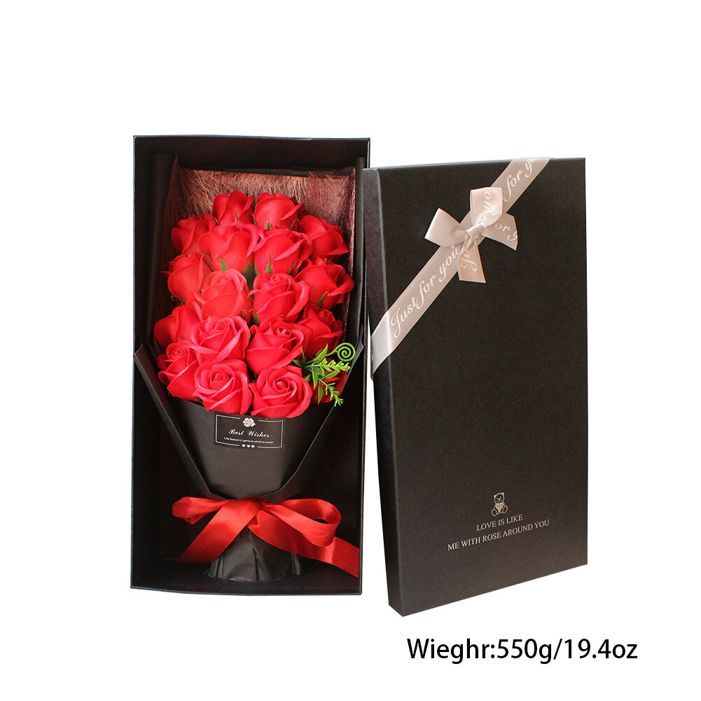 US 18 Pcs Eternal Rose Soap Flower Bouquet Valentine’s Day Gift Girlfriend Wife