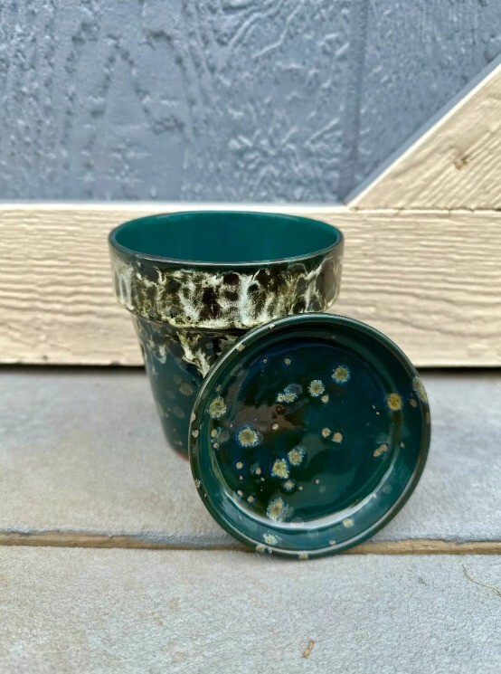 Green Hand Glazed Plant Pot