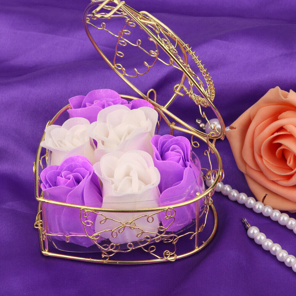 Heart Scented Petal Rose Soap Flower Wedding Decoration Gift Box Valentines Day