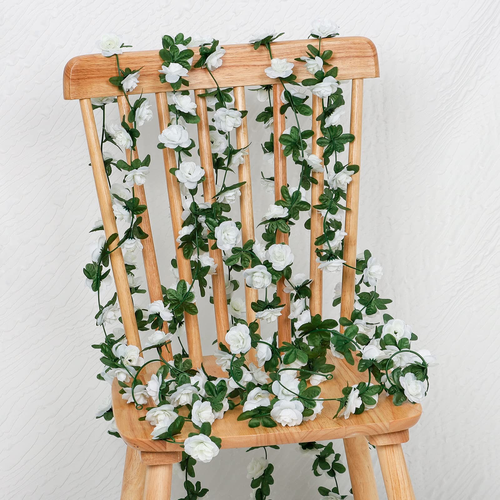9 Pack 72 FT Artificial Rose Garland Silk Flowers Vines Outdoor Hanging Floral I