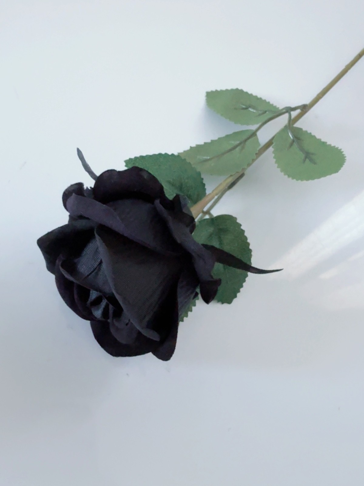 1x Artificial Black Rose Flower Halloween Gothic Accessory DIY Vase Decoration