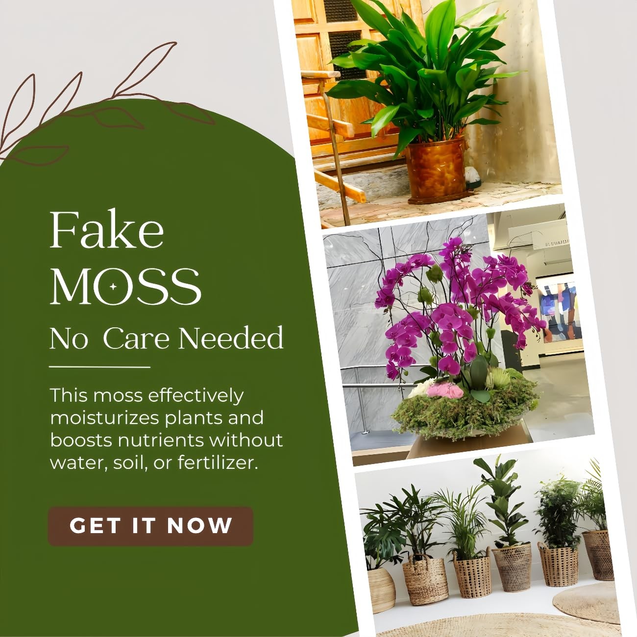 19 OZ Fake Moss for Potted Plants Indoor, Artificial Moss for DIY Crafts, Fau…