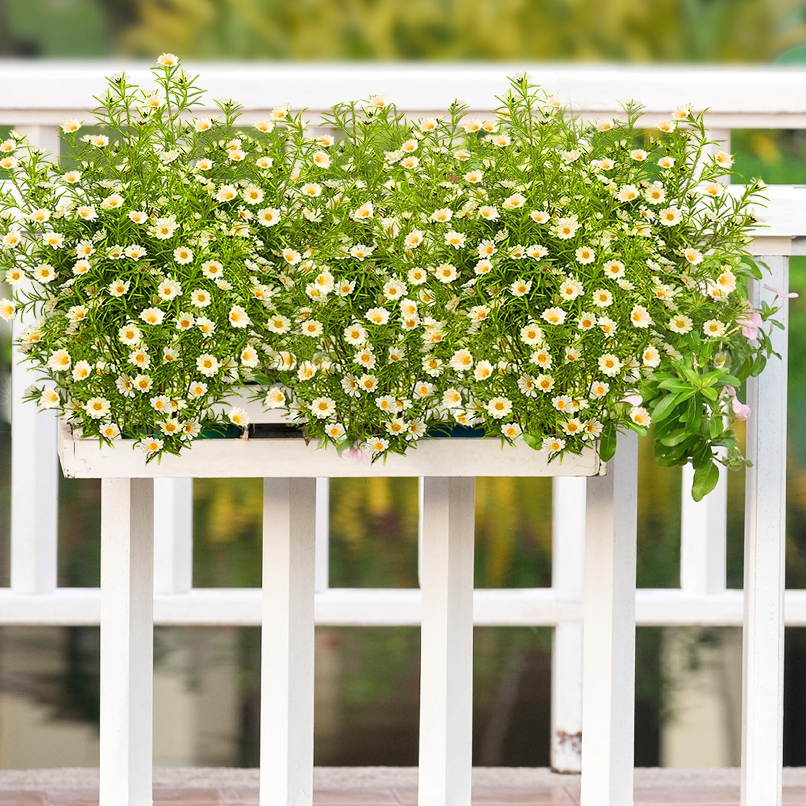 6 PCS 192 Blooms Artificial Daisy Flowers 27.5 Inch Tall Realistic White