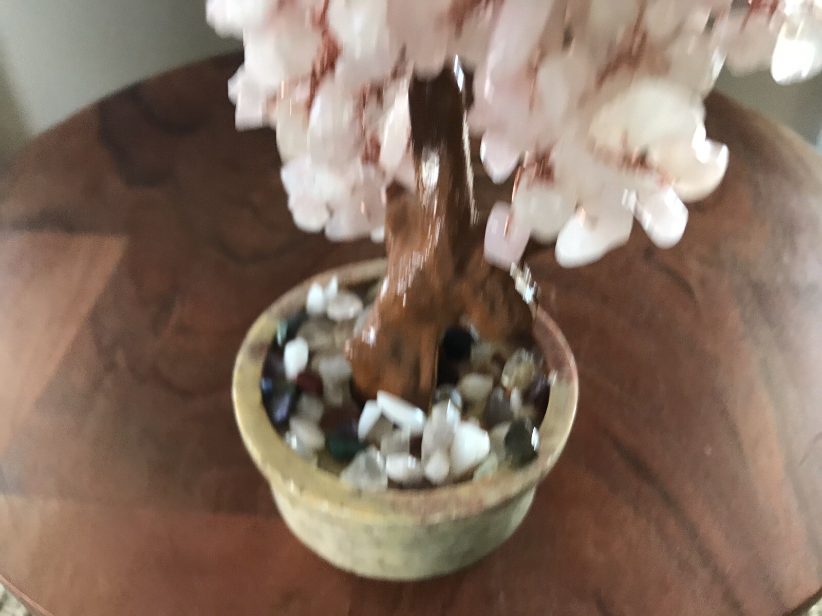 Rose Quartz Wired Bonsai Tree Made in India 4.75″ Asian Inspired Home Decor
