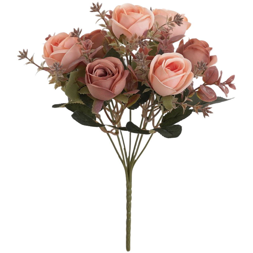 Silk Rose Bouquet Artificial European Style for Bedroom Living Room Decor