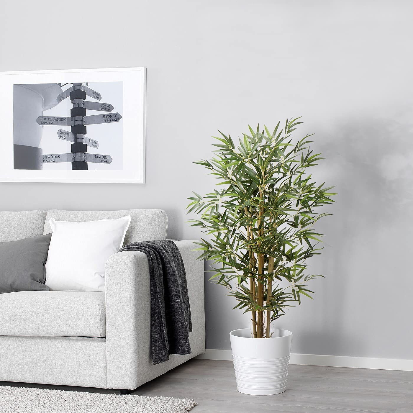 Artificial Tree 4FT Silk Fake Plant with 800 Leaves Large Faux Tree in Pot, F…
