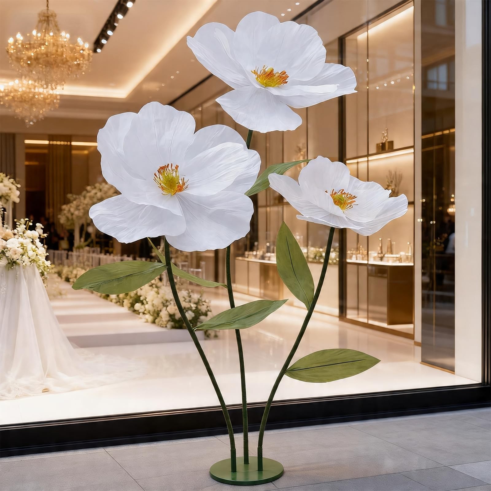 ZHBHYZ Giant Artificial Flowers for Decoration with Stand,Large Paper Flowers…