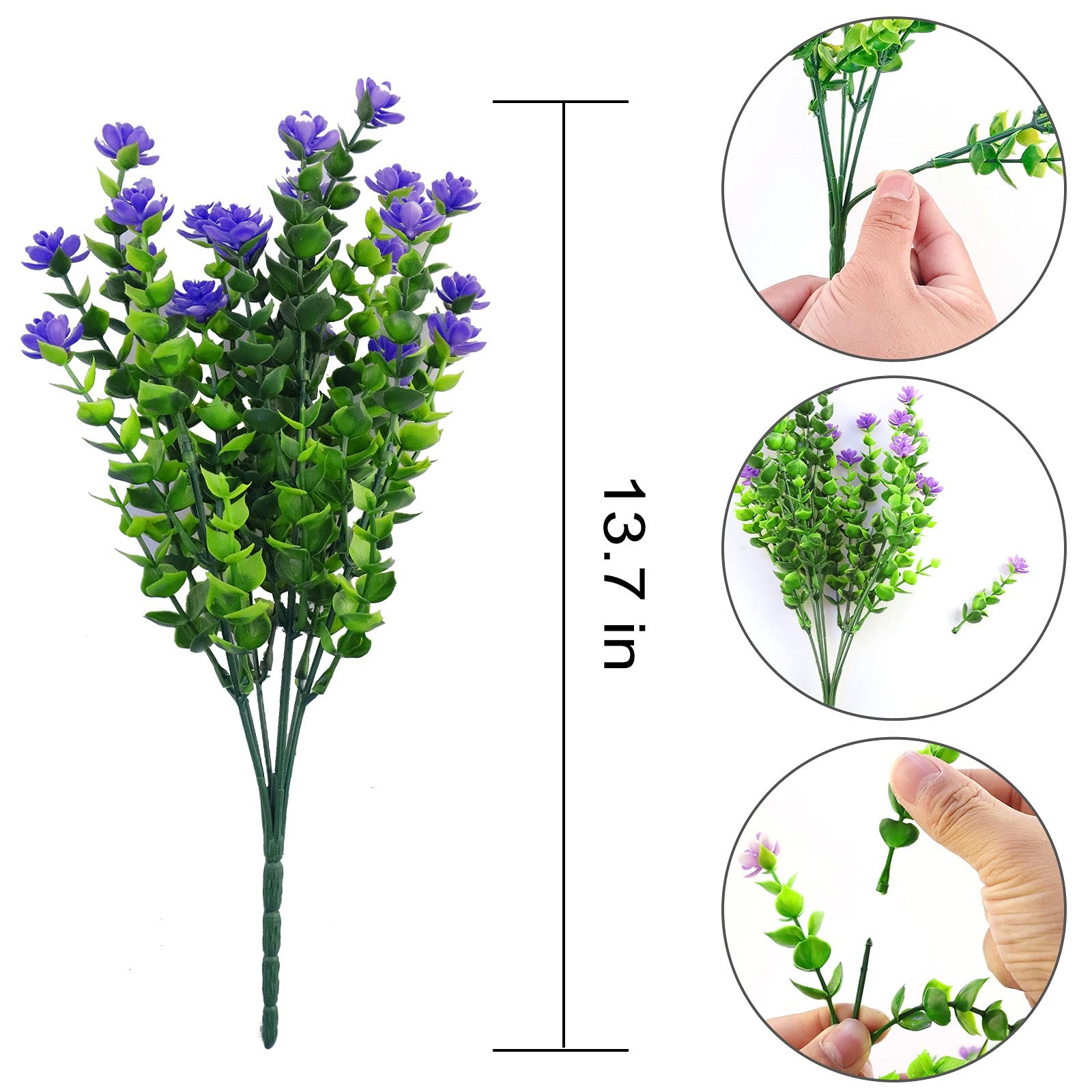 Artificial Fake Plants Flowers for Outdoor Spring Summer Decorarion, 12 Bundl…