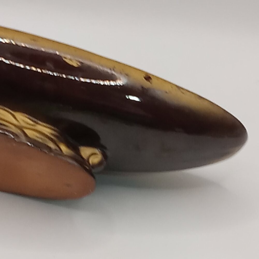 SWAN Brown Long Neck Bird and Console BOWL MCM Vintage REDWARE Japan