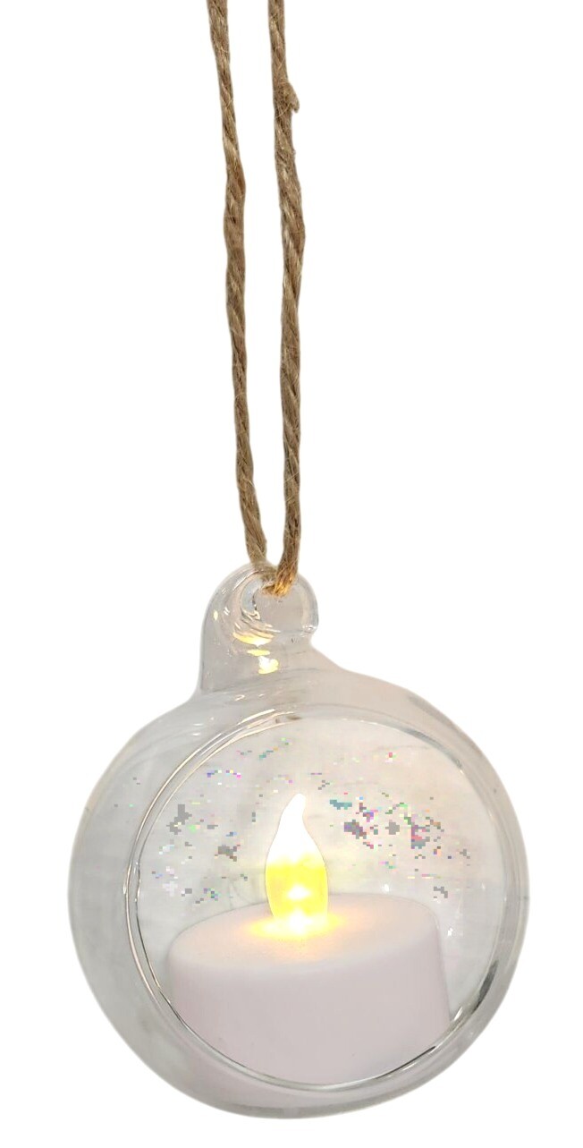 Clear Glass Hanging Ball, Orbs, Ornaments With Jute Twine For Decor Set Of 3