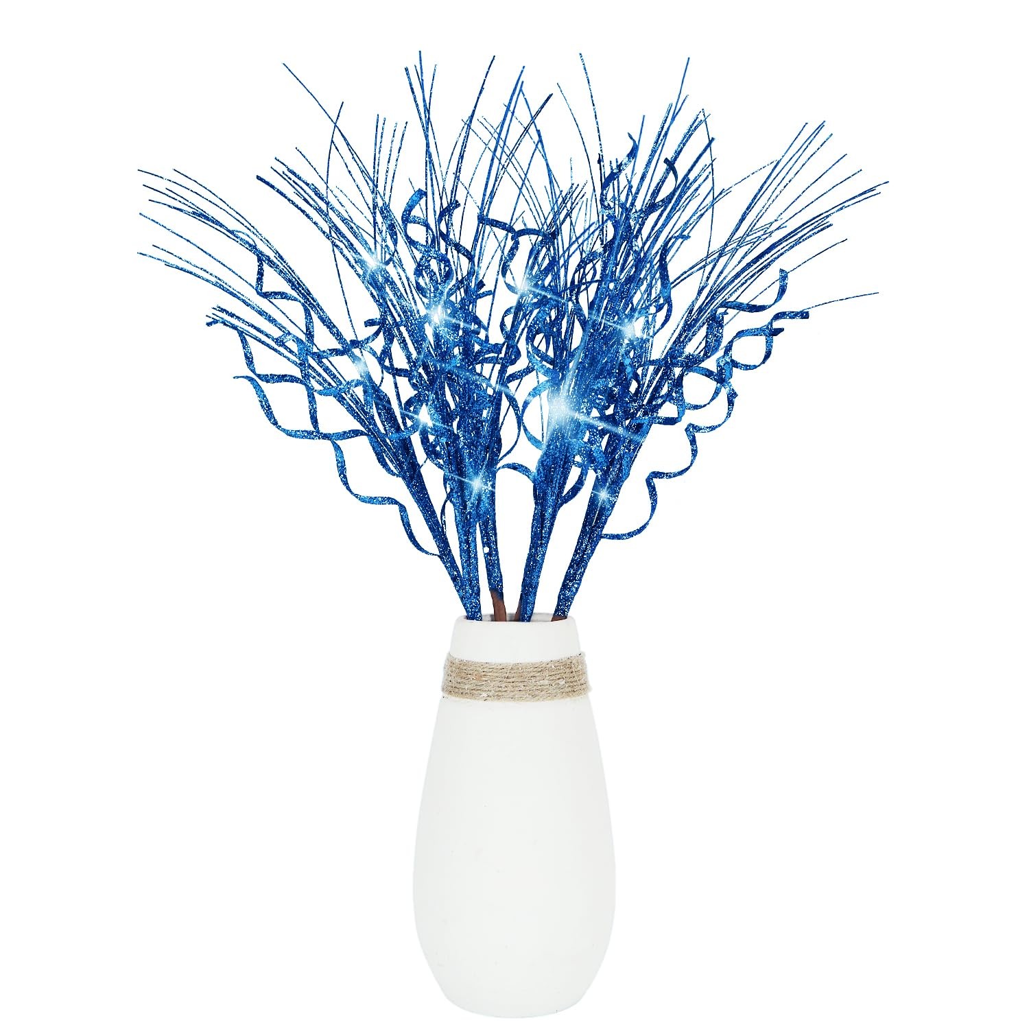 Glitter Curly Artificial Christmas Picks Sprays Ting Branches Set of 6 Wispy …