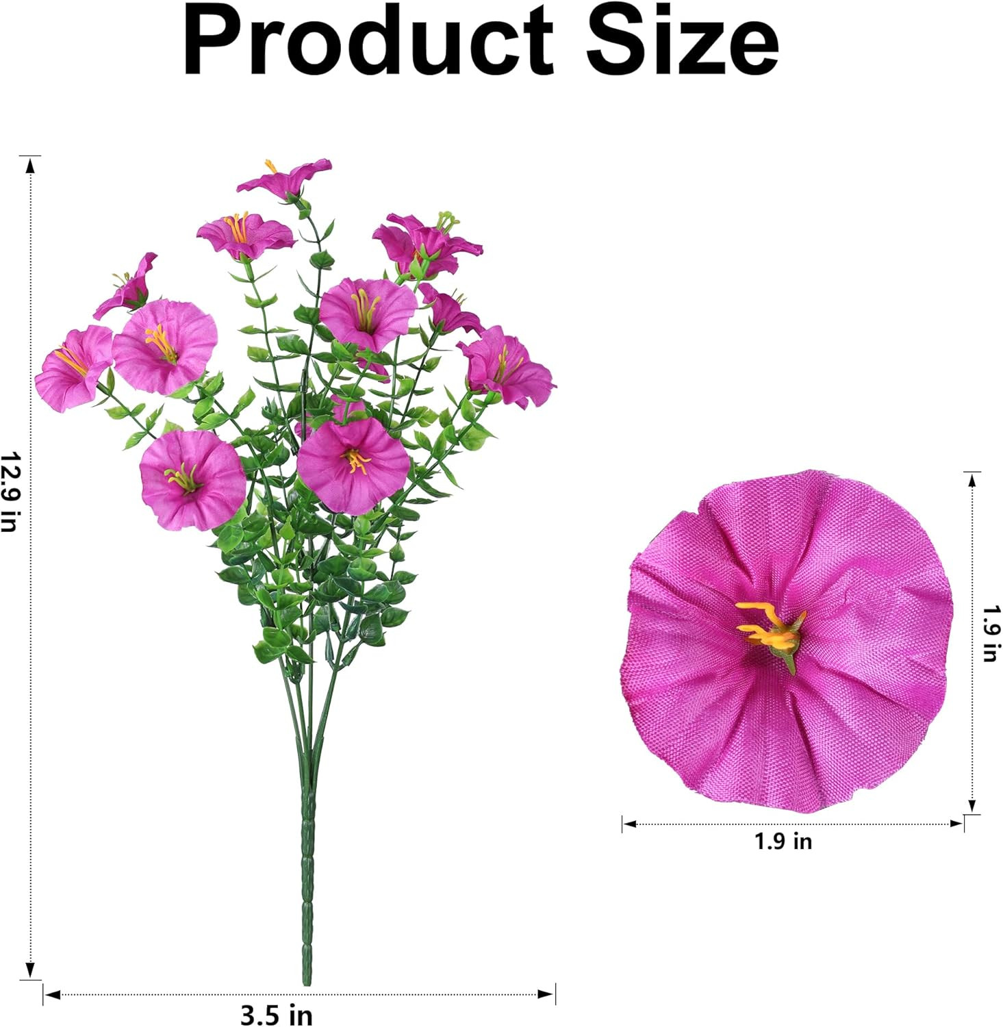 24 Bundles Artificial Flowers for Outdoors Faux Plants Summer Outdoor Decoration
