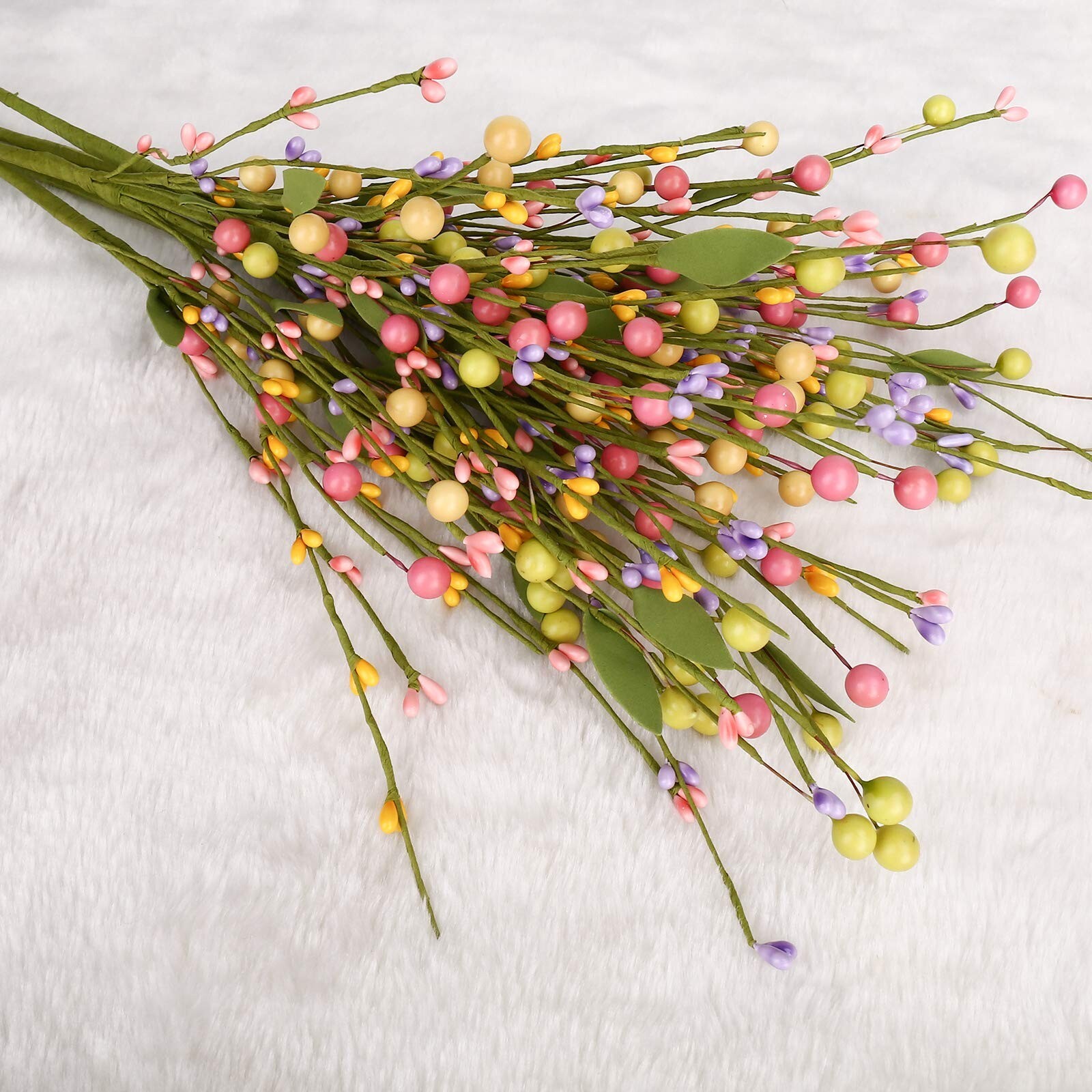 J’FLORU 6 pcs Spring Berry Stems, Artificial Berry Picks Easter Stems for Hom…