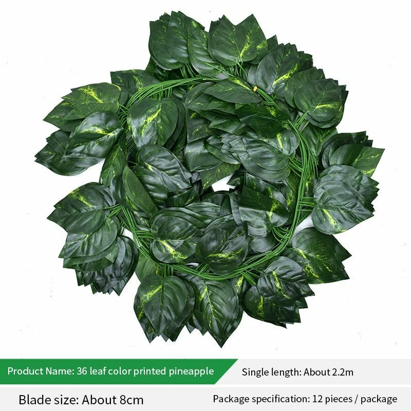 12pcs Artificial Plant Green Leaf Garden Wall Hanging Leaves Outdoor Decoration