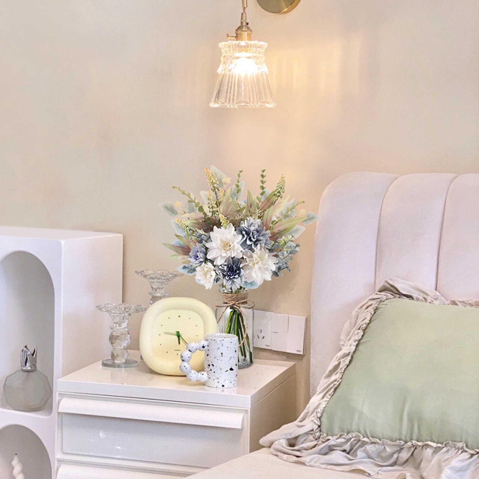 Fake Flowers in Vase Artificial Flowers Coffee Table Decor, Faux Flowers in V…
