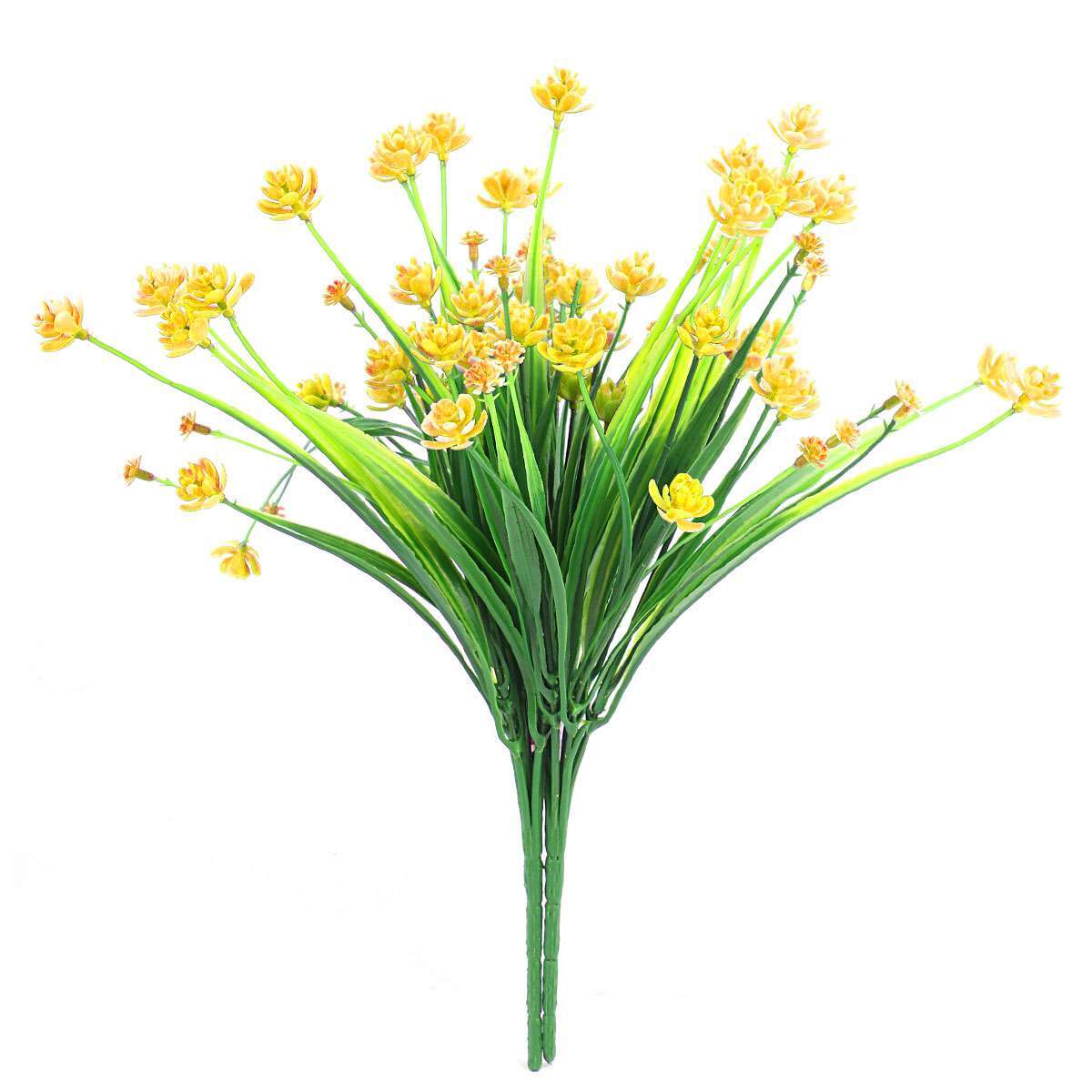 4 Bundles Artificial Fake Plastic Flowers for Outdoor Decoration, UV Resistant