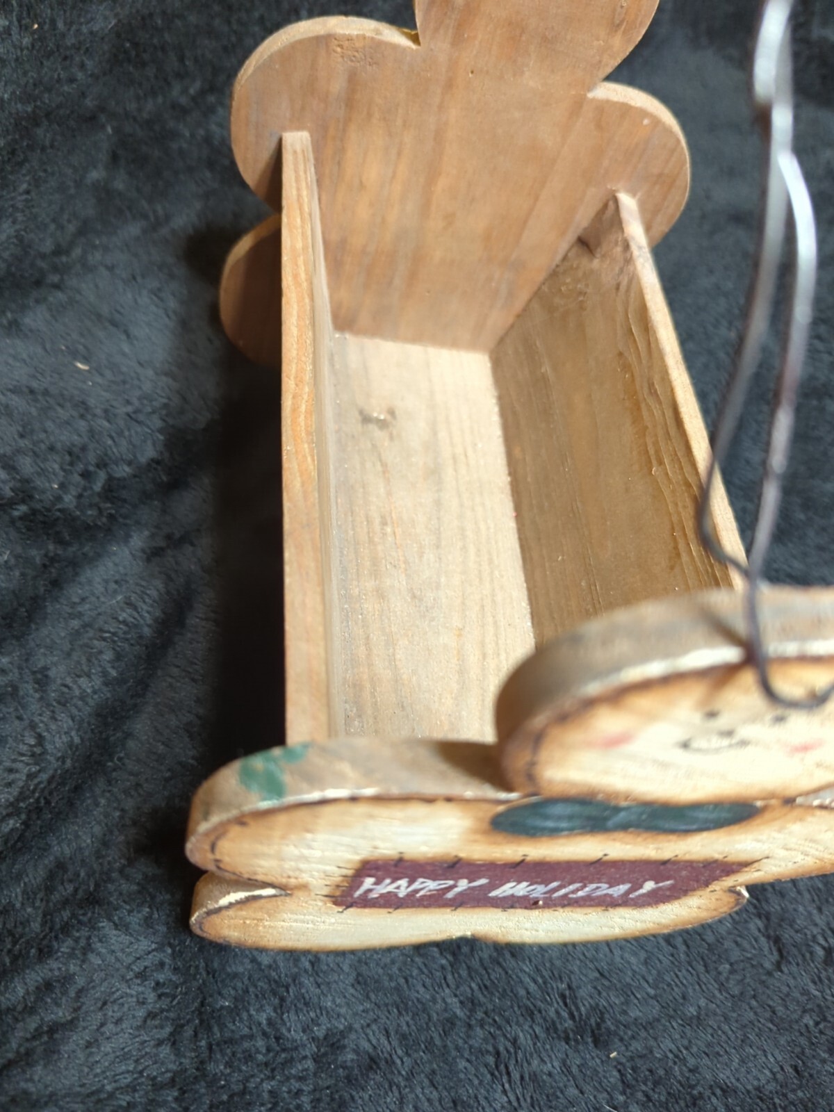Primitive Rustic GINGERBREAD MAN Basket & Hanging Decorations HAPPY HOLIDAYS