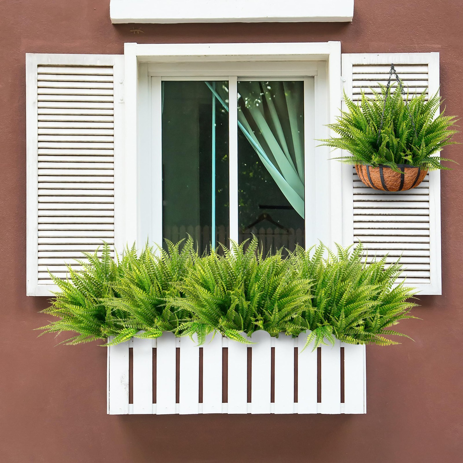 12 Bundles Artificial Boston Fern Plants Fake Boston Ferns Bushes Artificial …