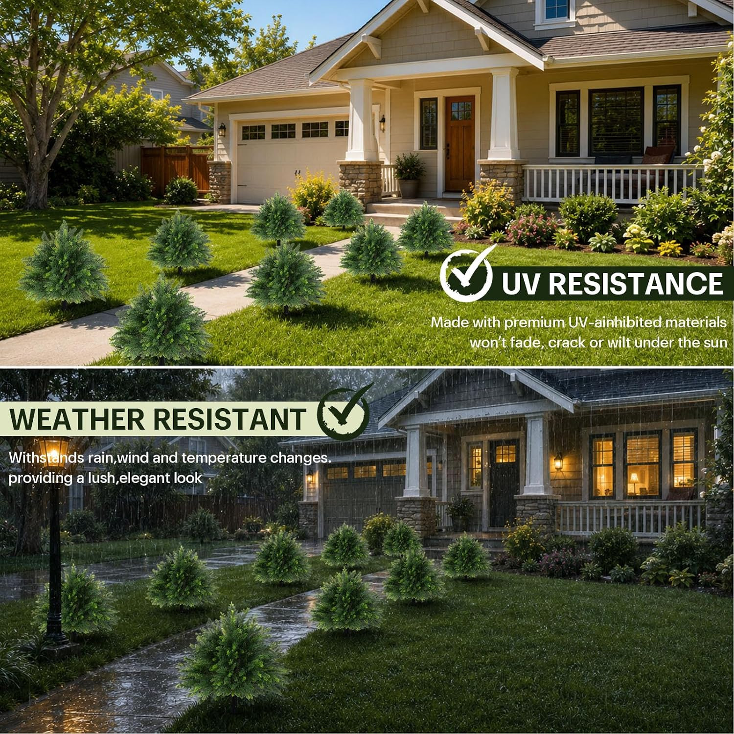 Set of 2 UV Resistant 24.5″ Artificial Cedar Topiary Trees for Outdoors