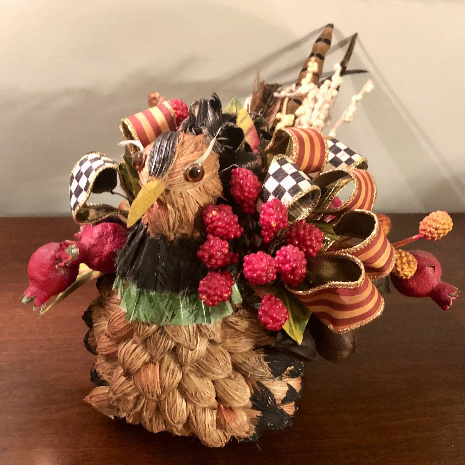 Mackenzie Childs-Bittersweet Pheasant-Centerpiece-Retired-Rare