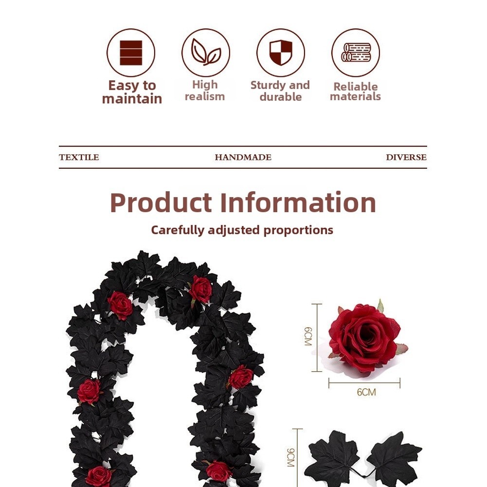 Maple Leaf Vine Floral Garland for Halloween For Party Home Decoration
