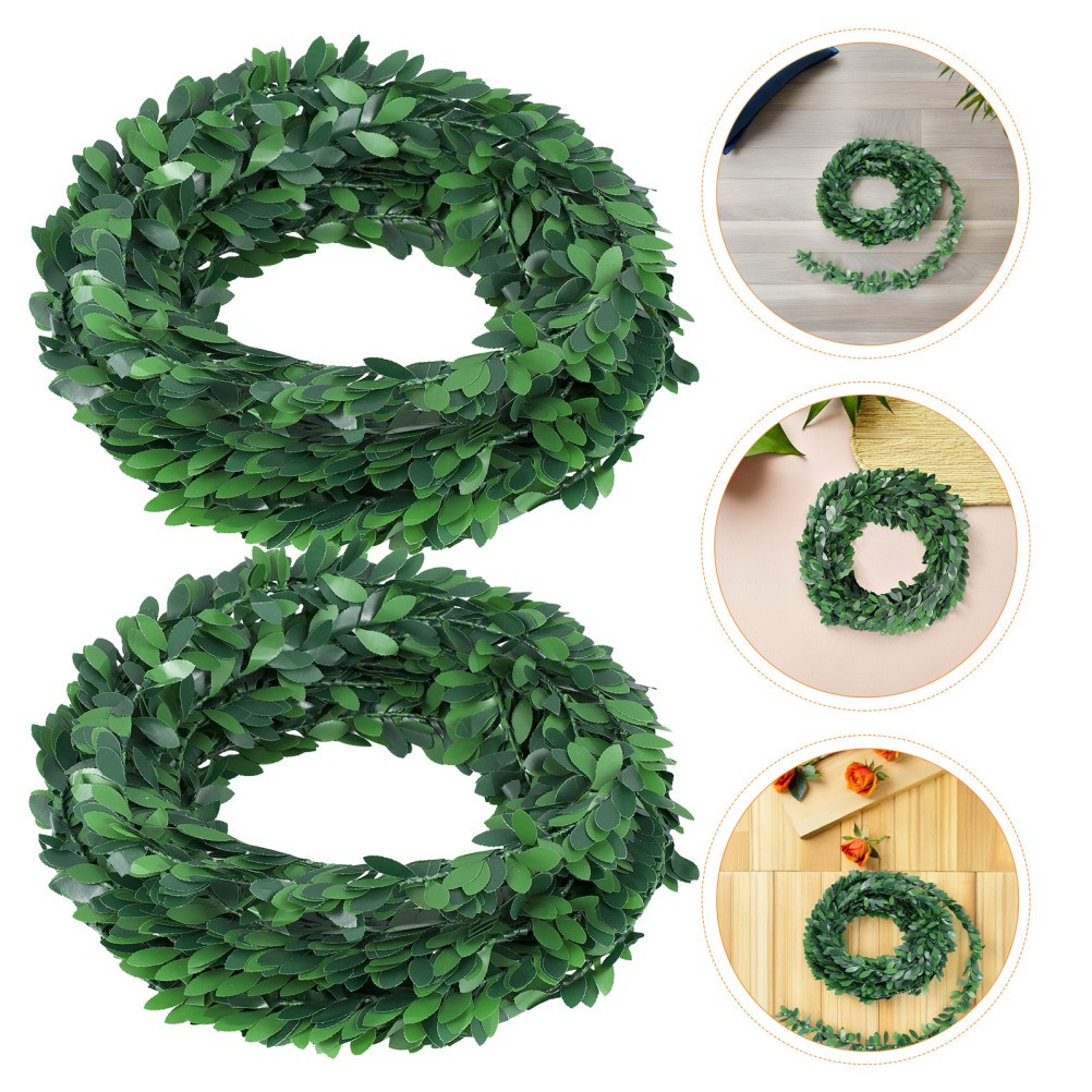 5 Pcs Realistic Artificial Vines Green Leafy Hanging Festival Home Decor