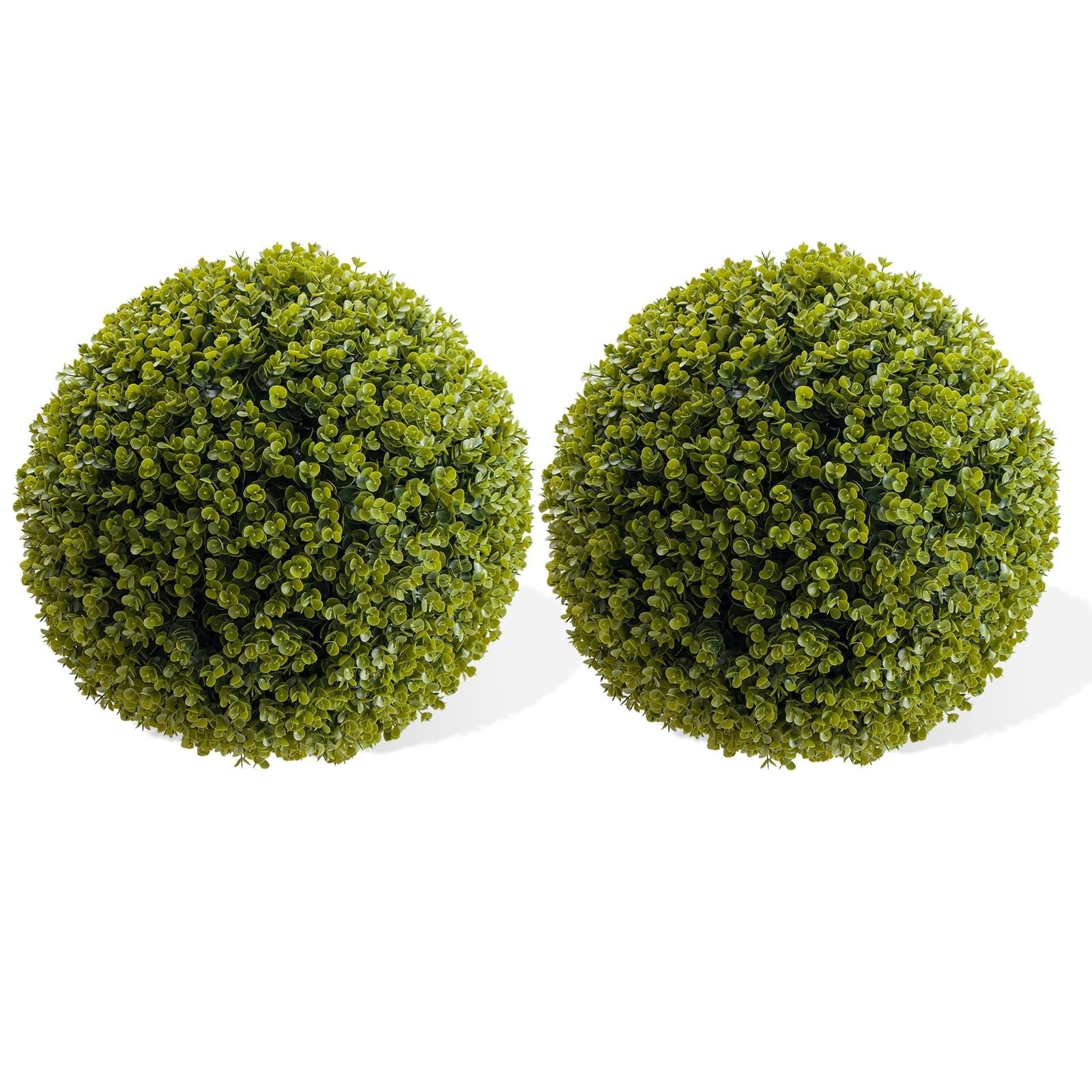 22in Artificial Boxwood Topiary Ball for Outdoors 2Pcs Plant Tree&Hanging Chains