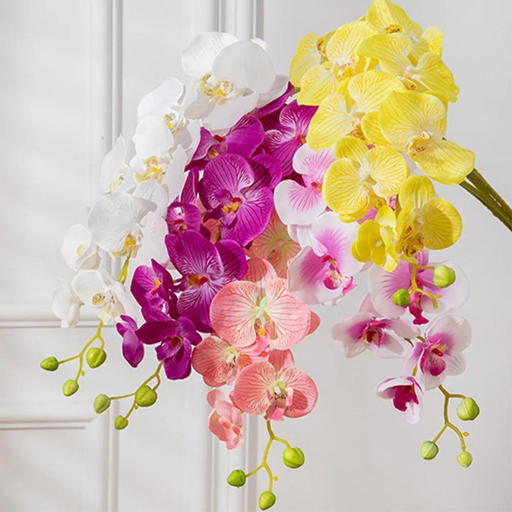 69cm Artificial Phalaenopsis Flower Branches Real Touch Faux Orchid Stems for Fl