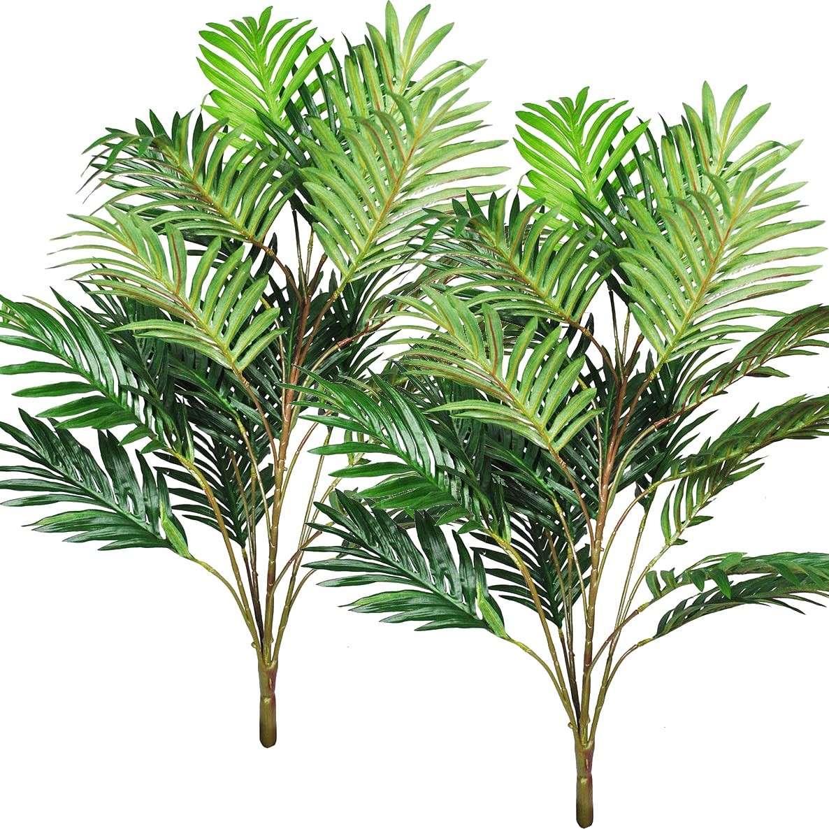 Artificial Plants Palm Leaves Green Greenery Tree Faux Fake Tropical Large Le…