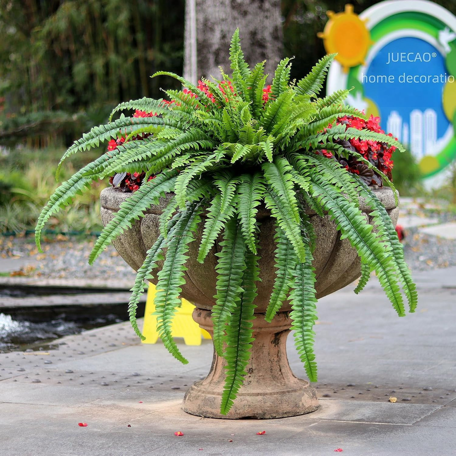 68″ Large Boston Fern – Lifelike Silk Plant for Home, Garden & Patio Decor
