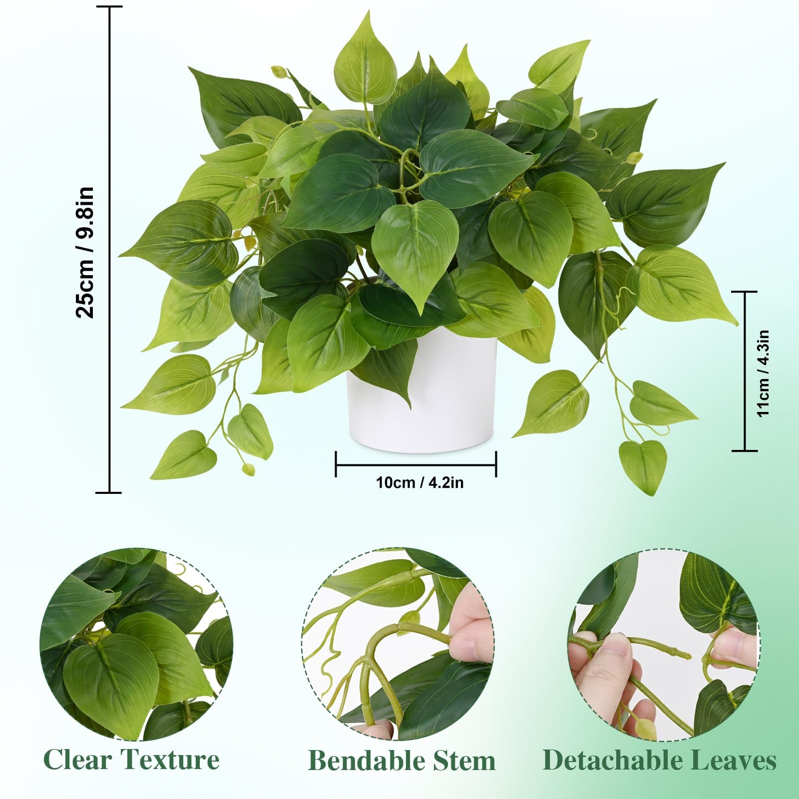 Faux Plants Indoor with Plastic Pots, Realistic Small Fake Plants, Fake Plant…