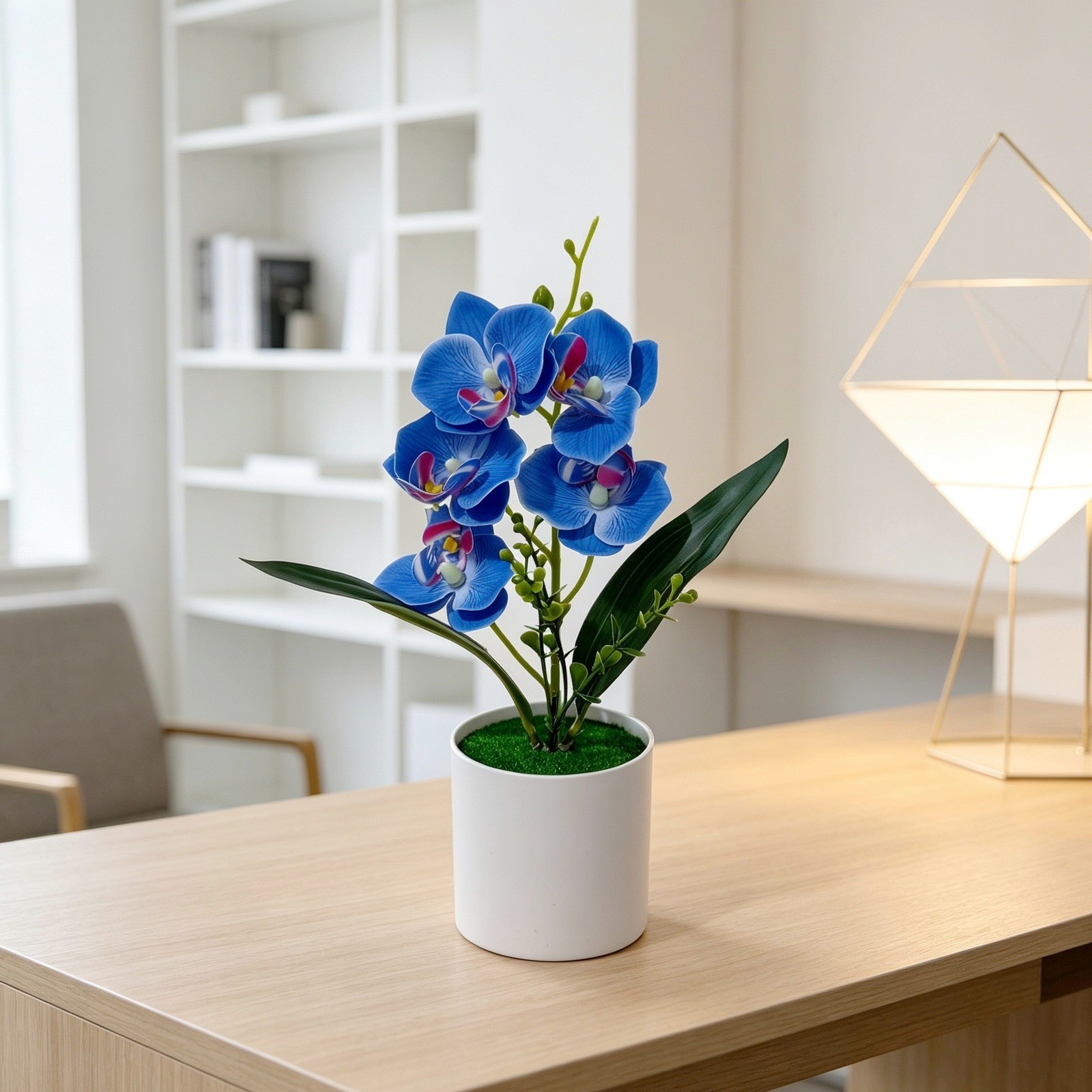Artificial Butterfly Orchid Flower Plant for Tabletop Decor 38cm Height