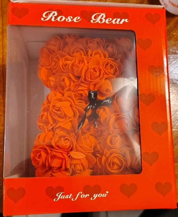 8″ Artificial Rose Teddy Bear Birthday Valentine’s Day Gift for Girlfriend Wife